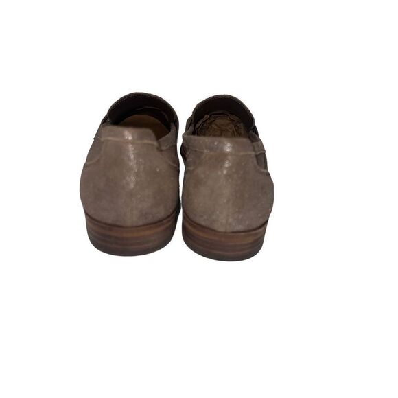 Gianni Bini Gold Taupe Suede Metallic Shimmer Penny Loafer Flat Women's Size - Picture 6 of 13
